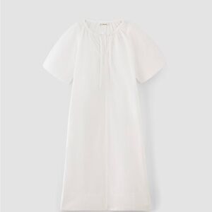 Everlane White The Supima Puff Sleeve Cotton Midi Dress